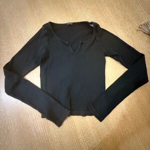 Brandy Melville Black Long Sleeve Blouse